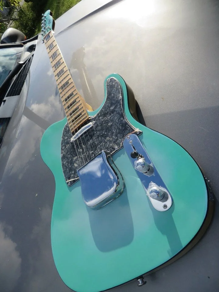 52 RI Green Blue Burst Re purposed Telecaster