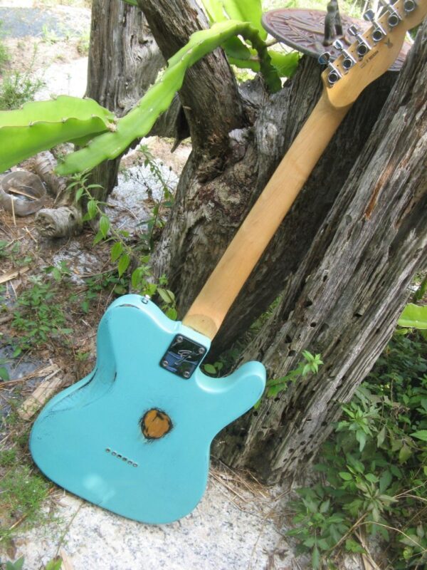 back of Sonic Blue Relic Telecaster