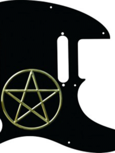 black Telecaster pickguard with a pentagram