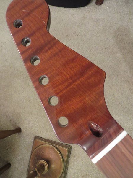 Roasted Curly Maple Stratocaster Neck head front
